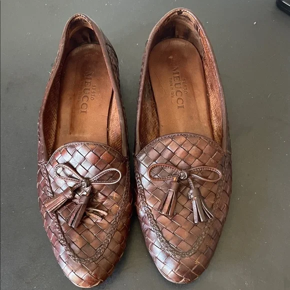 Sesto Meucci Vntg Nicole Iconic Woven Brown Leather Tassel Loafers. Size 8N. D6 - Picture 2 of 9